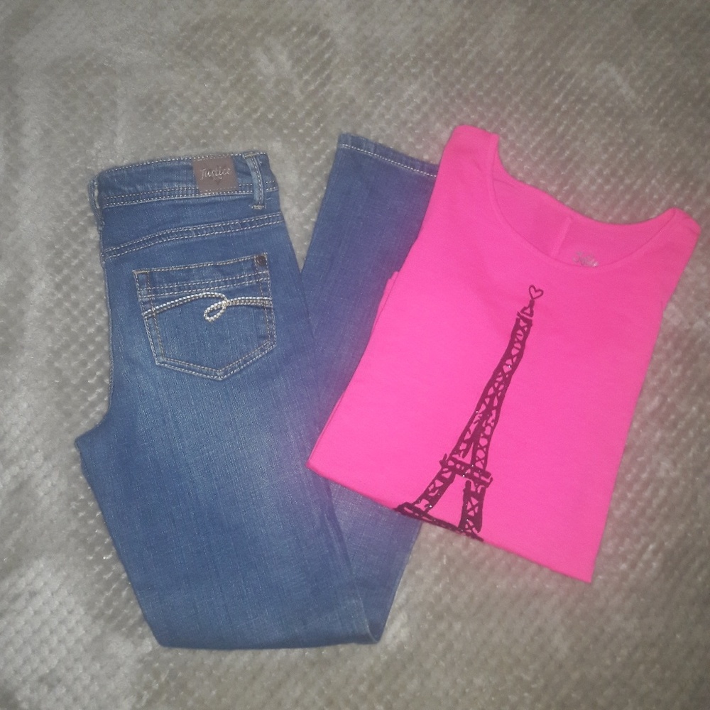 💋 Cute Justice Jeans and Shirt